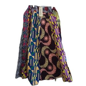 Shenbolen Skirt African One Size Long Maxi Multi-Color Tribal Print NWT S-L